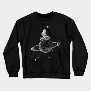 Astronaut Space Moon Stars Bike Planets Gift Rocket Universe Crewneck Sweatshirt